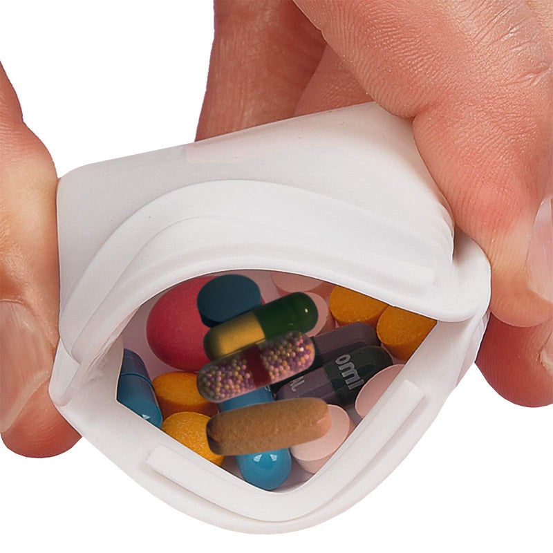 HomeX Small Pill Pouch SqueezeOpen Pill Pouch for Medicine Earbuds Mints Small Essentials Portable Travel Pill Pouch with Easy Open Secure Closure Compact Pill Pouch for Purse Pocket